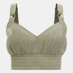 Emma Cropped Top - Olijf