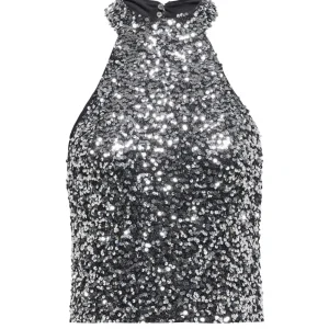 Jdydiana S/l Sequins Halter Top Jrs - Zilverkleurig