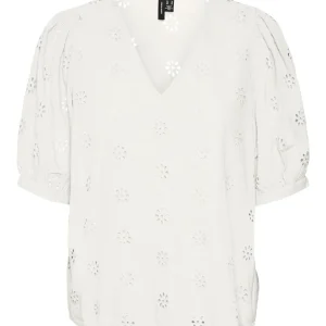 Vmmaja 2/4 V-neck Top Wvn - Wit