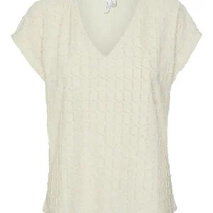 Vmopanila Ss V-neck T-shirt - Beige