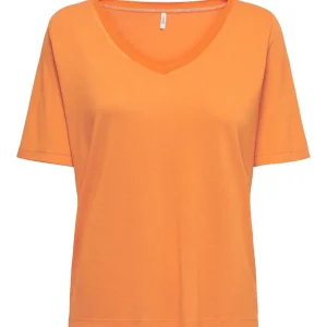 Onlelise S/s V-neck Top Jrs - Oranje