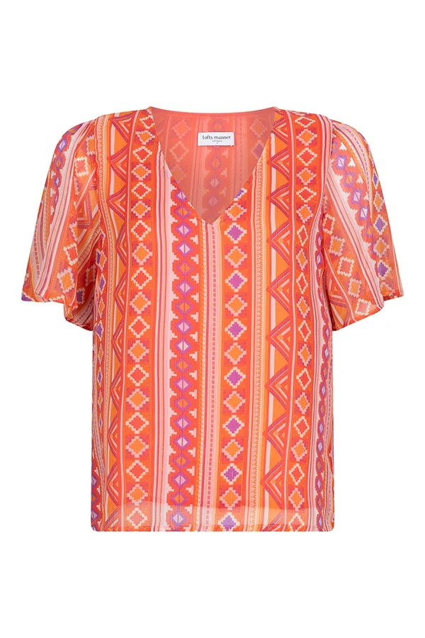 Blouse Leyla - Oranje Dessin - Afbeelding 2