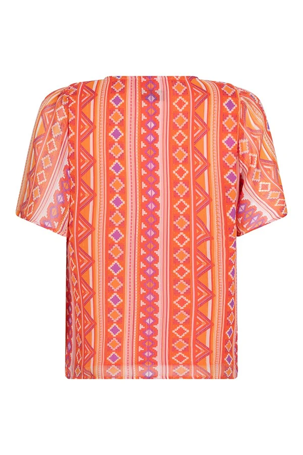 Blouse Leyla - Oranje Dessin - Afbeelding 3
