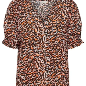 Onljanet S/s V-neck Smock Top Cs Pt - Oranje Dessin