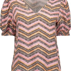 Onlnova Life S/s Blair Top Aop Cs P - Oranje Dessin