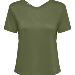 Onlamber Life S/s Glitter Top Jrs - Groen