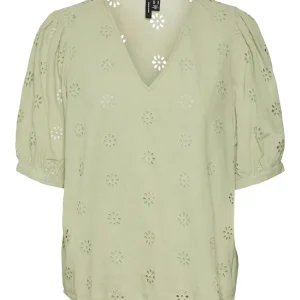 Vmmaja 2/4 V-neck Top Wvn - Olijf