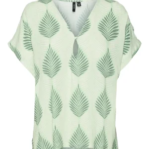 Vmtula Olga Ss Wide Top Wvn Ga - Groen Dessin