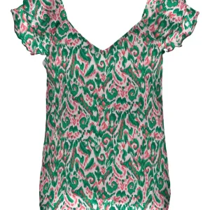 Onlasra Life Capsleeve V-neck Top E - Groen Dessin