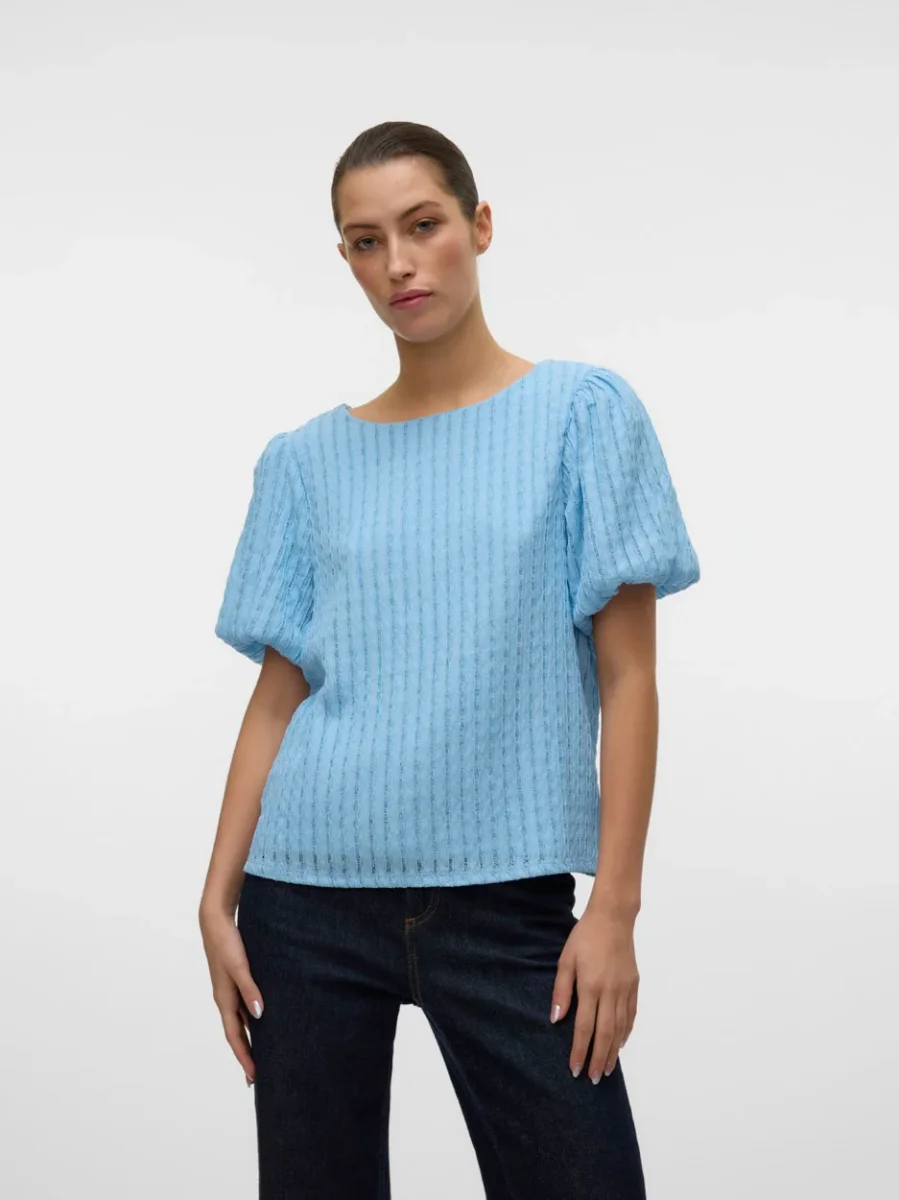 Vmnomi Ss Top Jrs Ga - Lichtblauw - Afbeelding 3