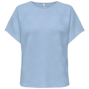 Onlvelma S/s Loose O-neck Top Jrs - Lichtblauw