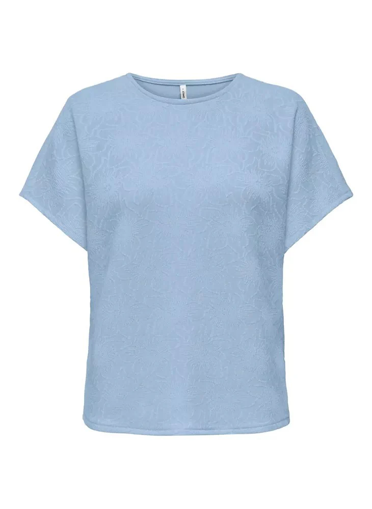 Onlvelma S/s Loose O-neck Top Jrs - Lichtblauw