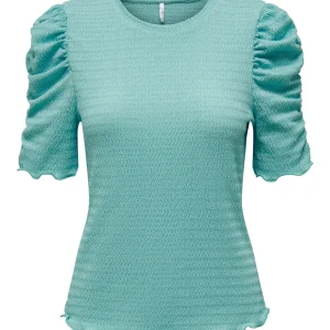 Onlkate S/s Puff Top Jrs - Aqua