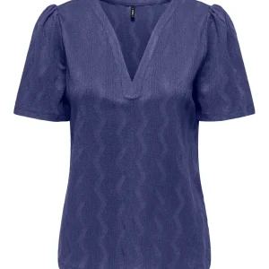 Onldia S/s V-neck Pleat Top Cs Jrs - Rafblauw