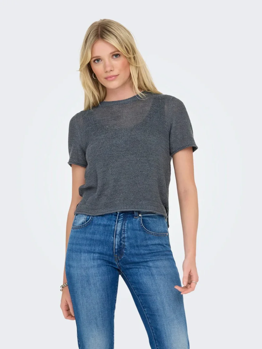 Onlsunny S/s Pullover Knt Noos - Petrol Blauw - Afbeelding 4