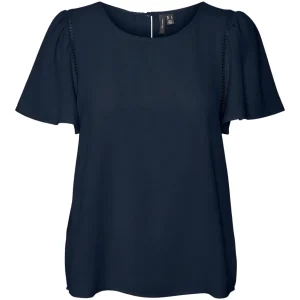 Vmalva Gitte Ss Top Wvn Ga - Navy