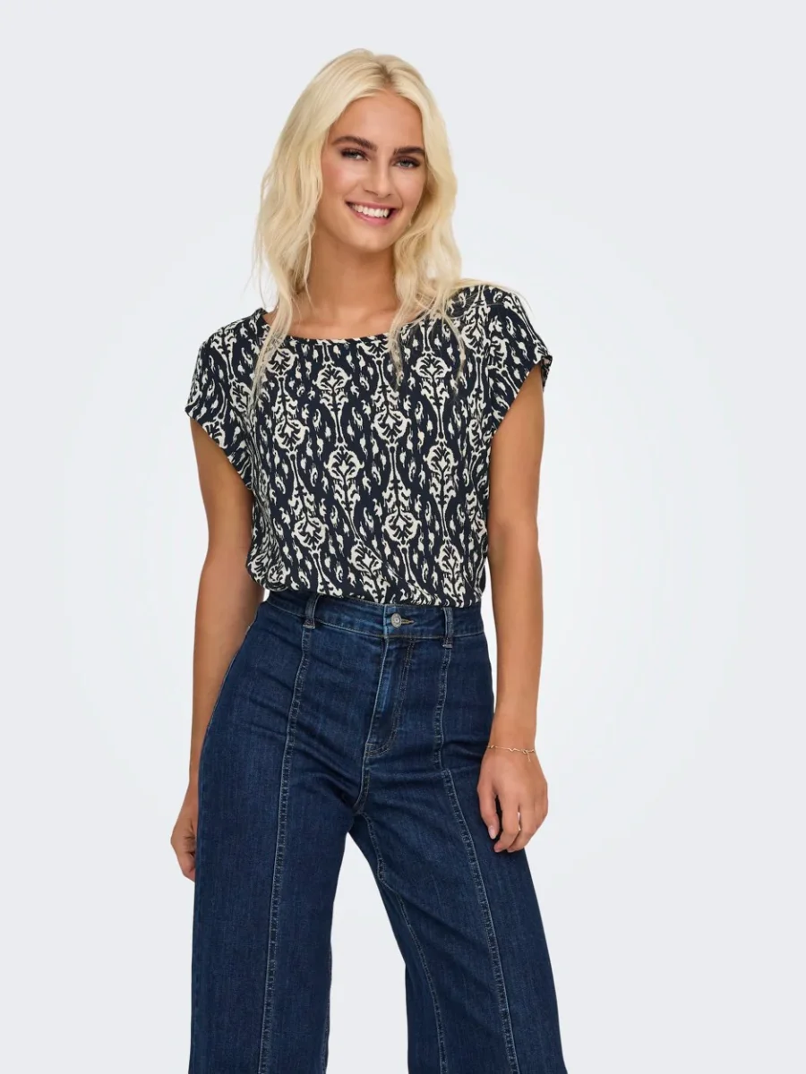 Onlvic S/s Aop Top Noos Ptm - Blauw Dessin - Afbeelding 4