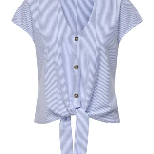 Jdynelli S/s Knot Top Jrs - Blauw Dessin