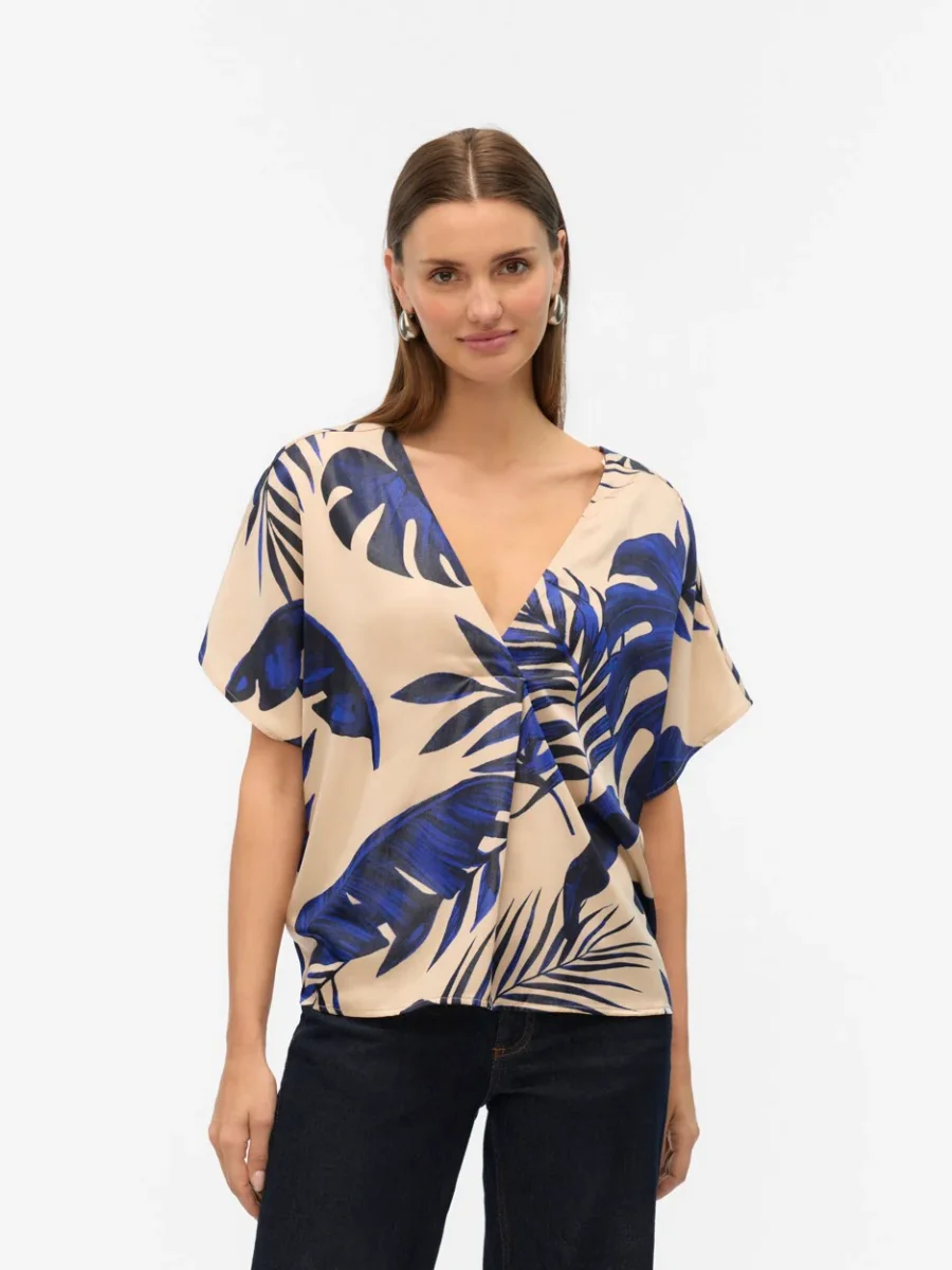 Vmvina Wide Top Wvn Ga Lcs - Blauw Dessin - Afbeelding 3