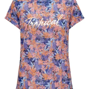 Onlrilla S/s O-neck Top Box Jrs - Blauw Dessin