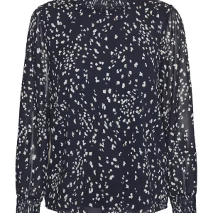 Vmholly Ls Smock Top Wvn Ga - Blauw Dessin