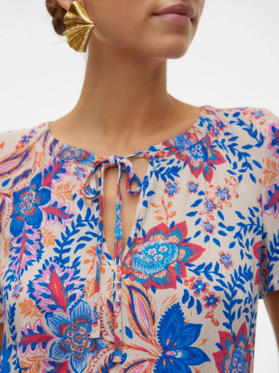 Vmmenny String Ss Top Wvn Ga - Blauw Dessin - Afbeelding 5