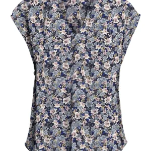 Onltamara Life S/s V-neck Top Ptm - Blauw Dessin