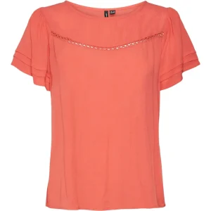 Vmmenny Ss Lace Top Wnv Ga - Koraal Rood