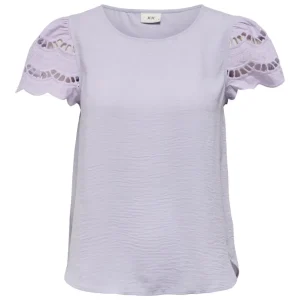 Jdyhannah S/s Lace Top Wvn - Lila