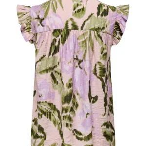 Jdybilly S/l Frill Top Wvn - Paars Dessin