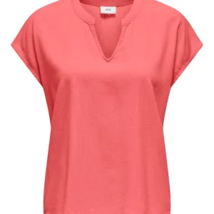 Jdycaya Lion Linen S/s Top Wvn Dia - Roze