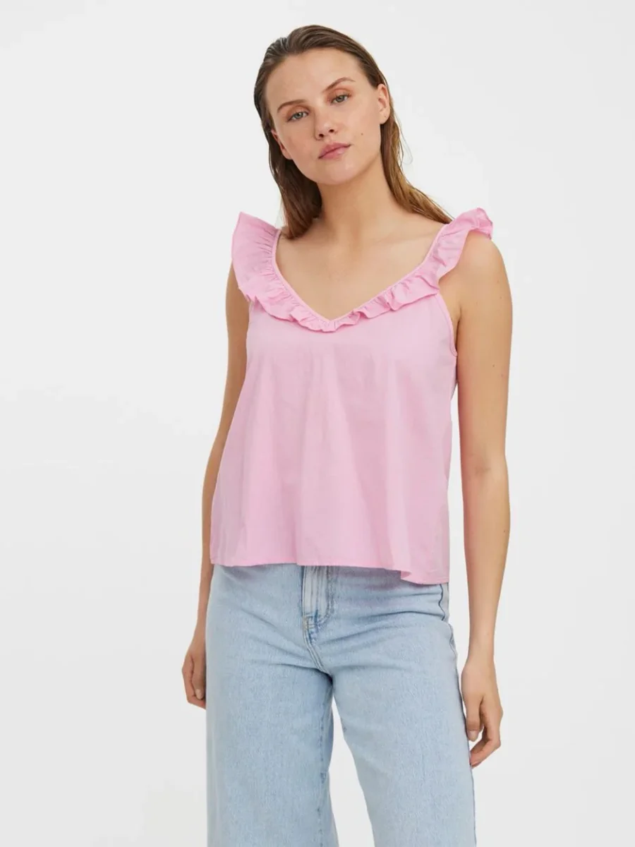 Vmkelly C Strap Top Wvn Vip - Roze - Afbeelding 3