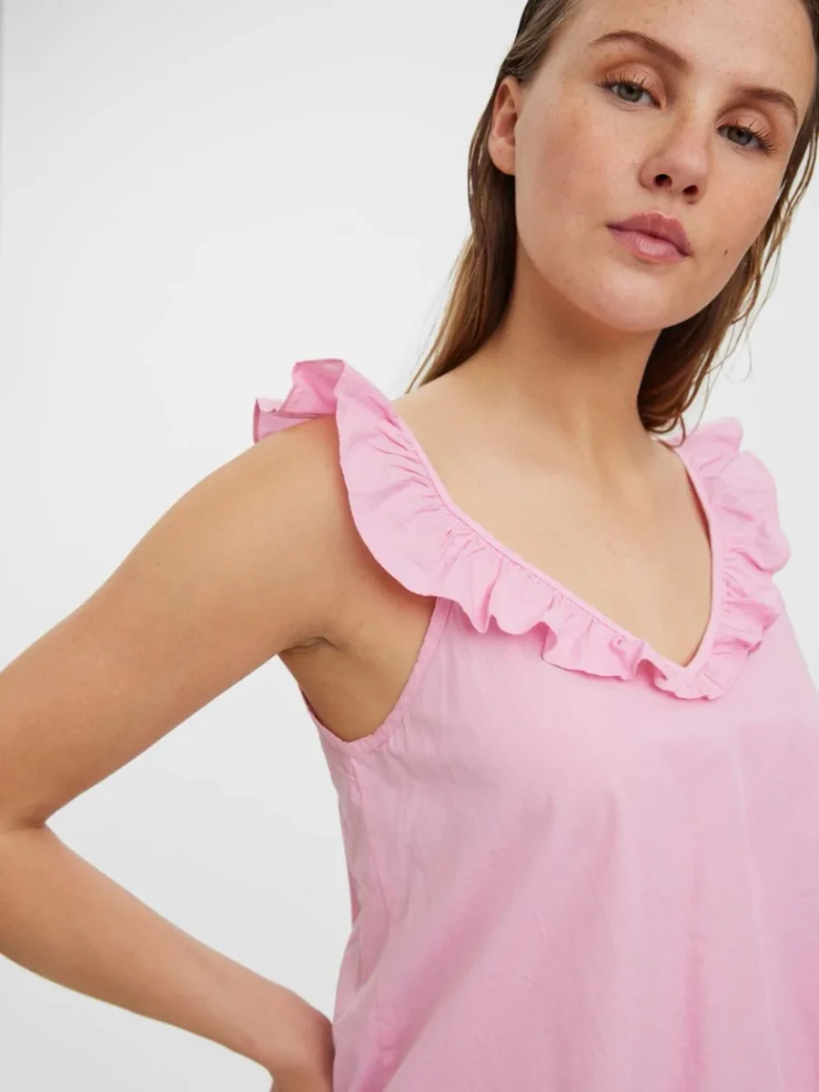 Vmkelly C Strap Top Wvn Vip - Roze - Afbeelding 5