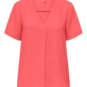 Jdydivya Life S/s V-neck Top Wvn Di - Roze