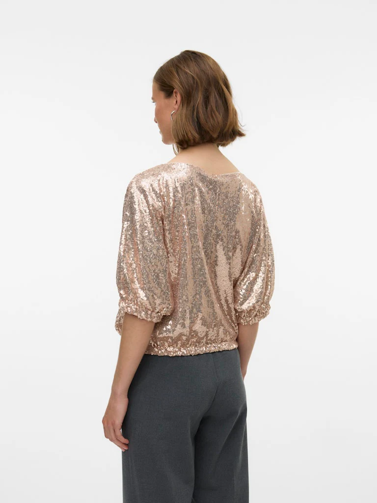 Vmkaje Ss Balloon Short Sq Top Jrs Ga - Oud Roze - Afbeelding 3