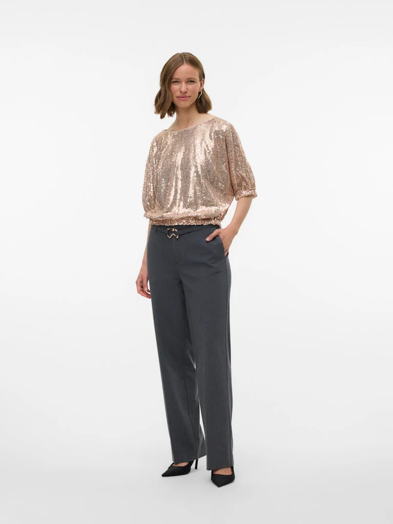 Vmkaje Ss Balloon Short Sq Top Jrs Ga - Oud Roze - Afbeelding 4