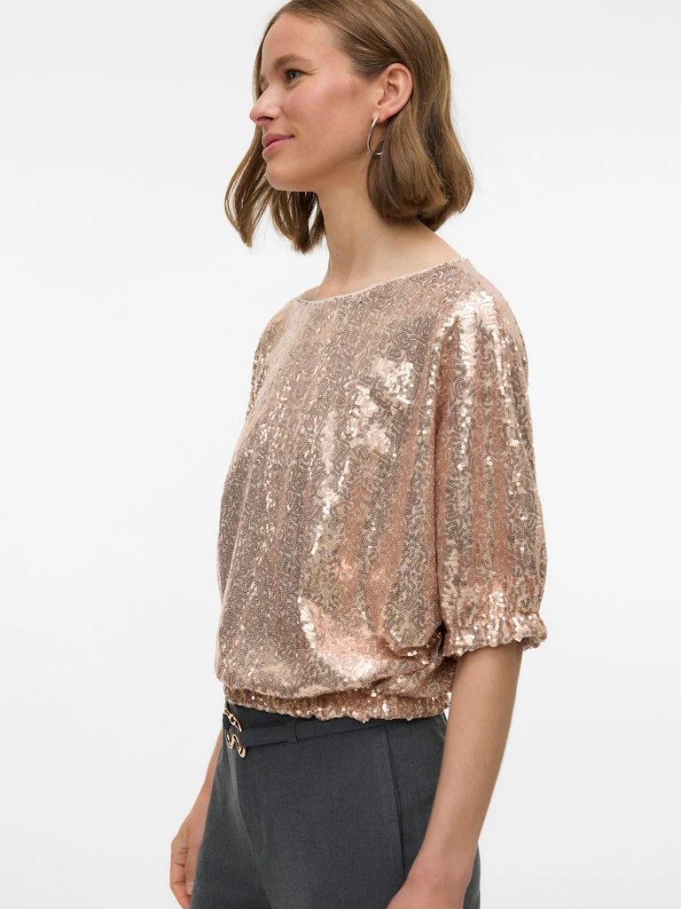 Vmkaje Ss Balloon Short Sq Top Jrs Ga - Oud Roze - Afbeelding 5