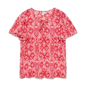 Vmdalga S/s V-neck Top Wvn Btq - Roze Dessin