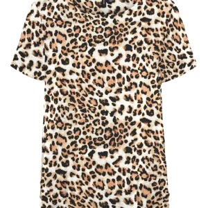 Vmeasy Joy S/s Top Wvn Ga - Bruin Dessin