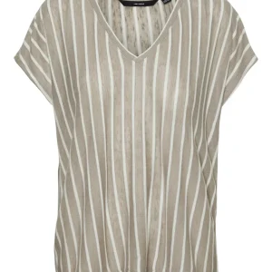 Vmlana Ss V-neck Top Jrs Ga - Bruin Dessin