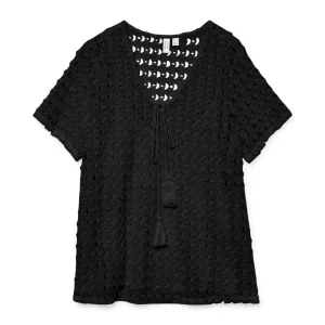Vmdylie S/s V-neck Top Wvn Btq Ga - Zwart