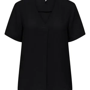 Jdydivya Life S/s V-neck Top Wvn Di - Zwart