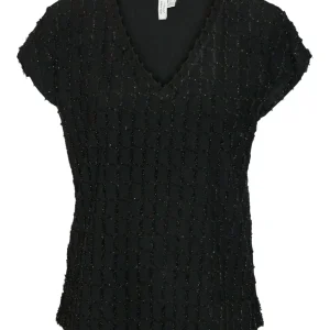 Vmopanila Ss V-neck T-shirt - Zwart