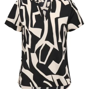 Onlelite Life S/s V-neck Top Noos P - Zwart Dessin