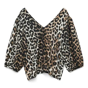 Vmjosie 3/4 V-neck Top Wvn Ga - Zwart Dessin