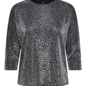 Onlqueen 3/4 Glitter Top Jrs - Zilverkleurig