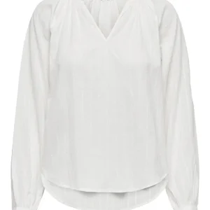 Jdycarolina L/s V-neck Top Wvn - Off-white