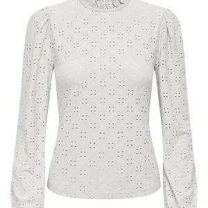 Jdycathinka L/s Frill Top Jrs - Off-white