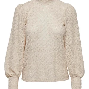 Jdyavery L/s Lace Top Jrs Noos - Ecru