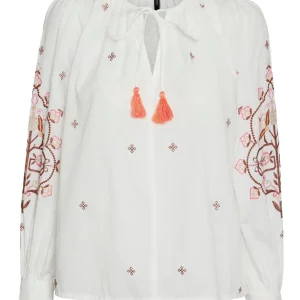 Vmhiba Ls Top Wvn Spe - Ecru Dessin